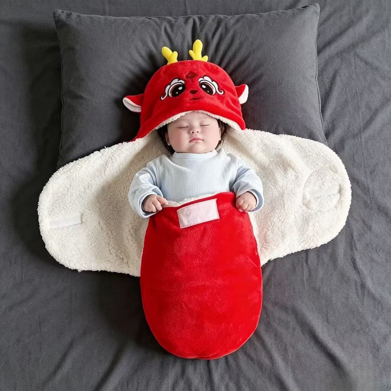 Baby bag, newborn sleeping bag, anti startle and jump hug, thick and warm cartoon animal shaped swaddling clothes, spring and autumn winter styles Baby bag, newborn sleeping bag, anti startle and jump hug, thick and warm cartoon animal shaped swaddling clothes, spring and autumn winter styles