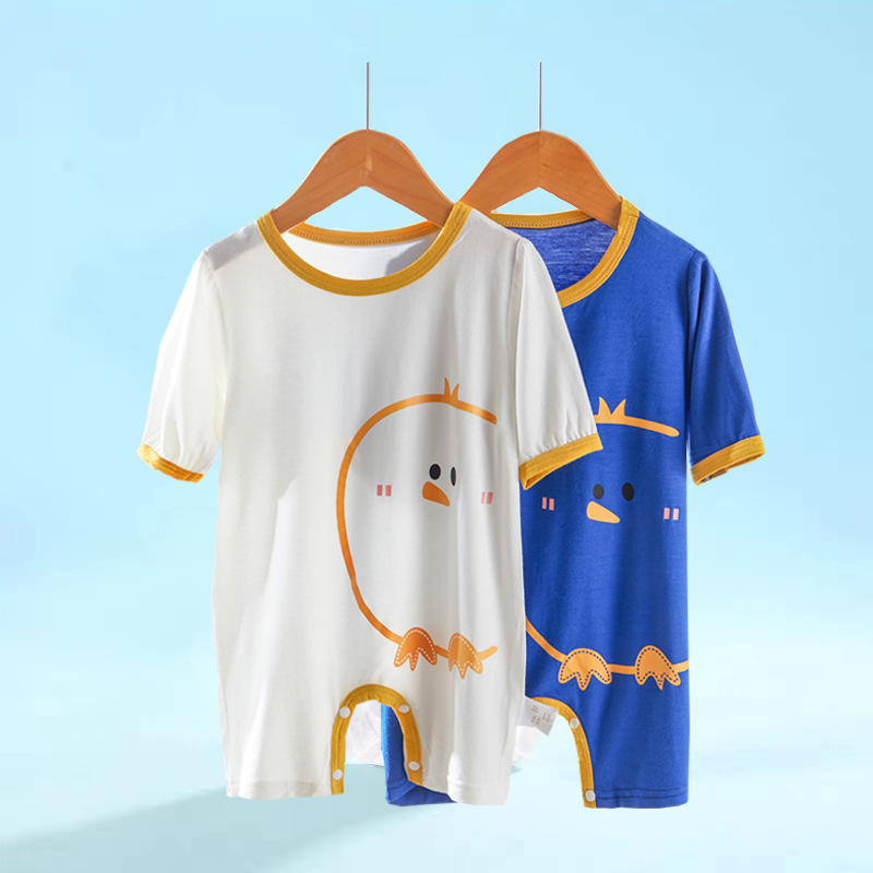 Baby jumpsuit 2023 summer new pure cotton children's clothing baby crawling clothing Ha Yi men's and women's clothing one piece hair replacement