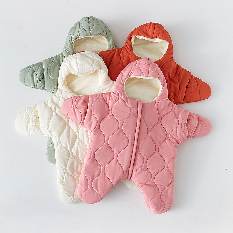Baby sleeping bag, spring and autumn, winter, newborn children, winter with added fleece, thickened anti kick, artifact for male and female babies, and blanket for holding