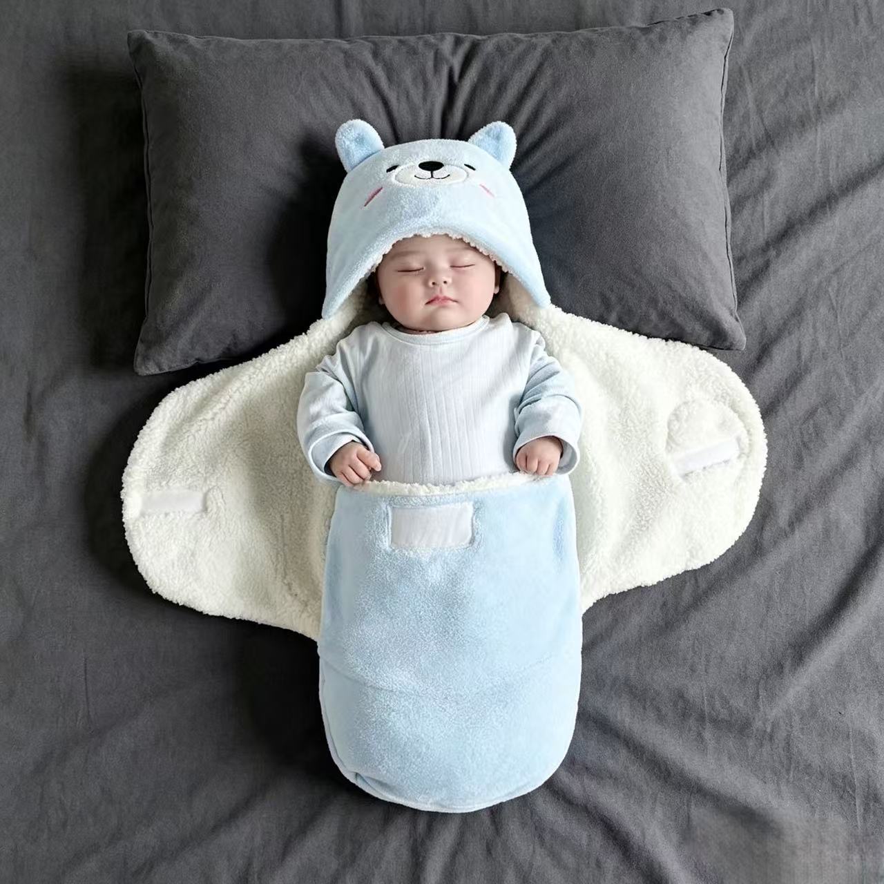 Baby bag, newborn sleeping bag, anti startle and jump hug, thick and warm cartoon animal shaped swaddling clothes, spring and autumn winter styles Baby bag, newborn sleeping bag, anti startle and jump hug, thick and warm cartoon animal shaped swaddling clothes, spring and autumn winter styles