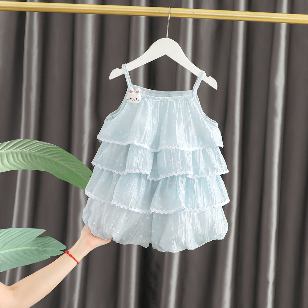 Foreign trade wholesale girls' sweet two-piece set, one year old girls' summer set, children's fresh set, live streaming supply
