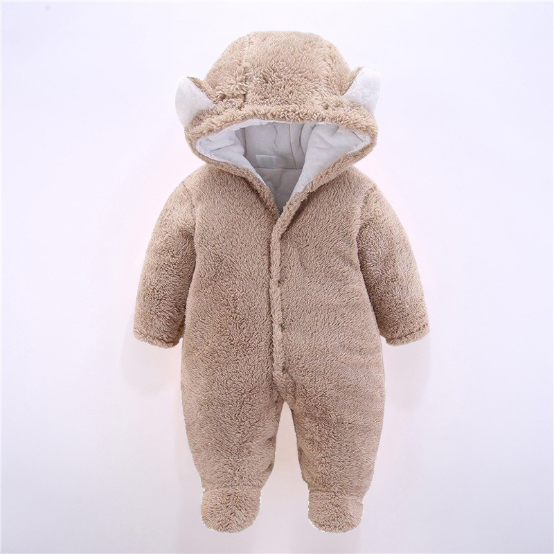 Autumn and winter baby jumpsuit, thick cotton coat, men's and women's baby winter clothes, newborn clothes, 0-1 year old outdoor climbing clothes