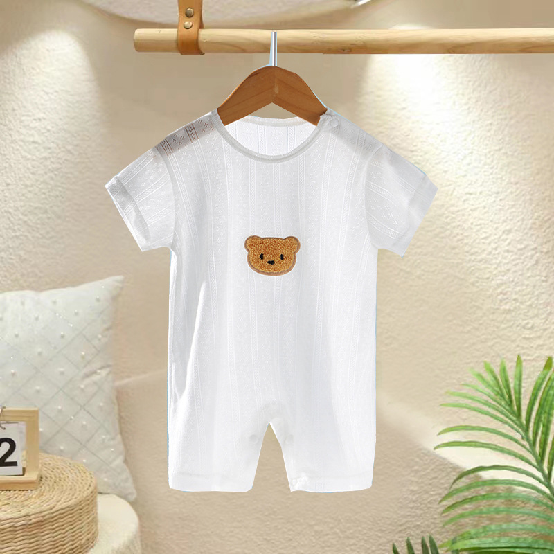 Baby clothes, summer short sleeved jumpsuit, thin newborn clothes, baby summer clothes, bags, fart clothes, air-conditioned clothes