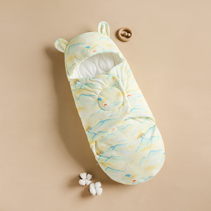 Newborns' duvet, sleeping bag, spring and autumn, winter, newborn baby's hug, thick cotton delivery room bag, single baby supplies, swaddling clothes