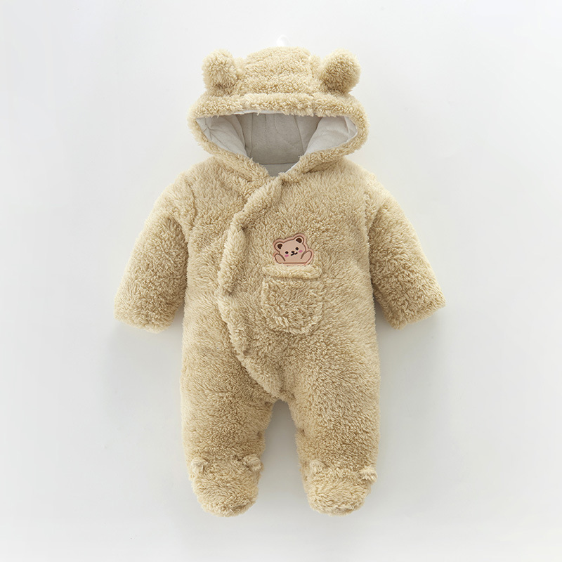 Factory straight baby jumpsuit, autumn and winter thick cotton baby clothes, winter cotton clothes, outdoor hugging clothes