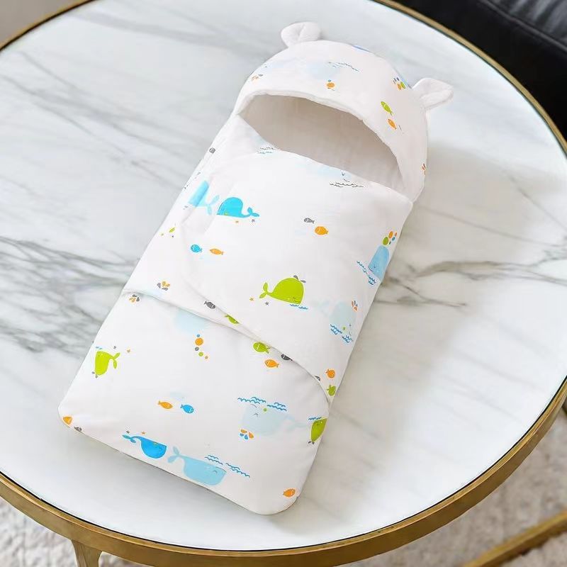 Newborn baby wrapped in spring, autumn, summer swaddling clothes, shock resistant sleeping bags, pure cotton baby bags, newborn delivery room bags, single season