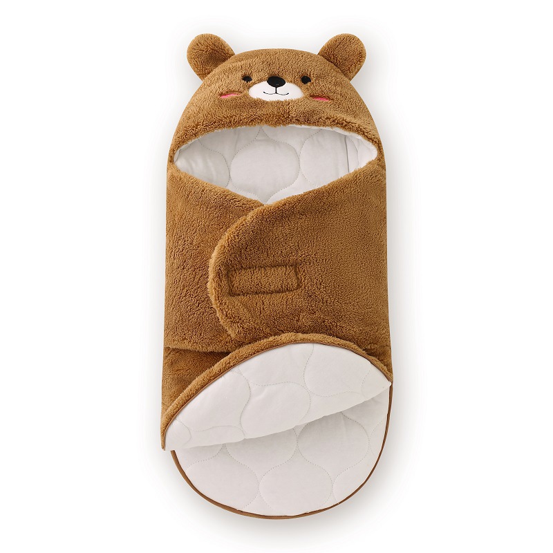Baby bag wrapped in autumn and winter thick hug, cross-border newborn outdoor package, baby jump proof sleeping bag, swaddling clothes