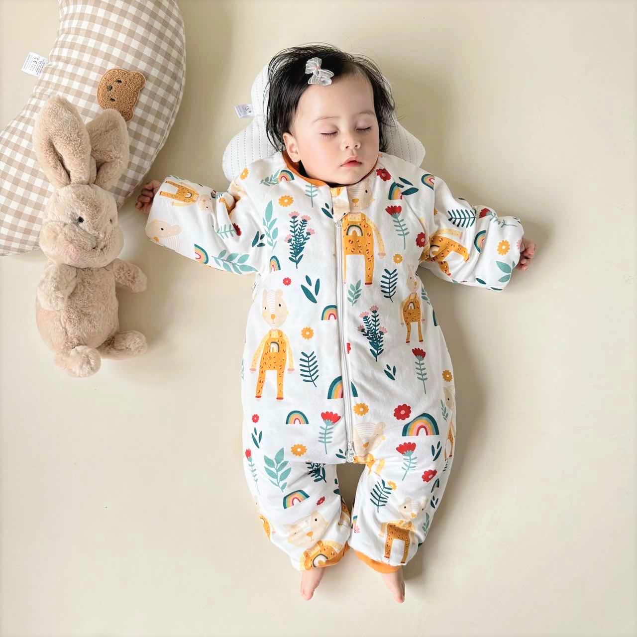 Baby sleeping bag Spring and Autumn pure cotton double-layer baby sleeping bag Four season universal children's split leg air-conditioned room anti kick summer