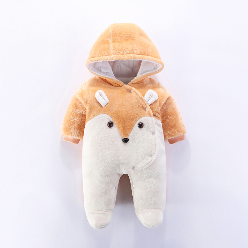 Baby jumpsuit, autumn and winter thick newborn clothes, baby winter clothes, outdoor hugging clothes, climbing clothes, warm clothes, cute clothes