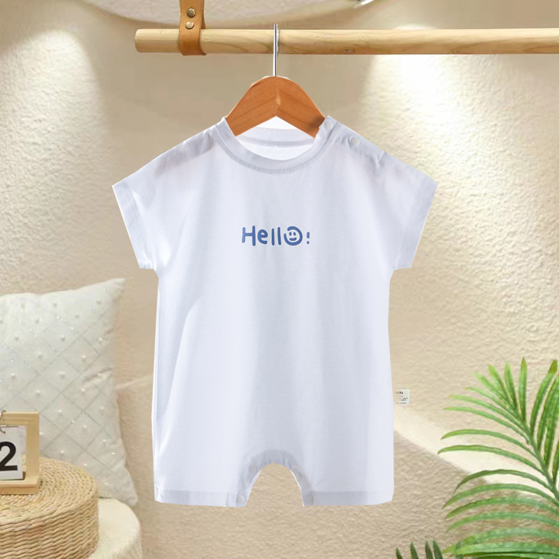 Baby summer clothes thin A-class pure cotton newborn jumpsuit short sleeved bag fart clothes baby summer clothes new stylish