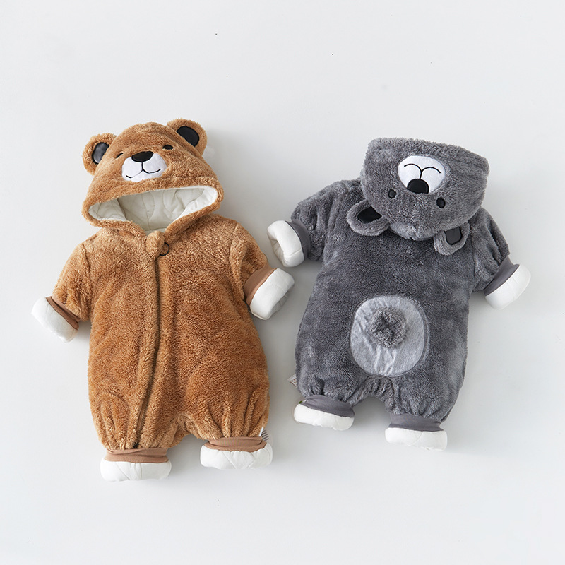 Newborn baby clothes, winter baby jumpsuit, cotton coat, thickened outdoor climbing clothes, winter clothes, baby clothes, hair replacement