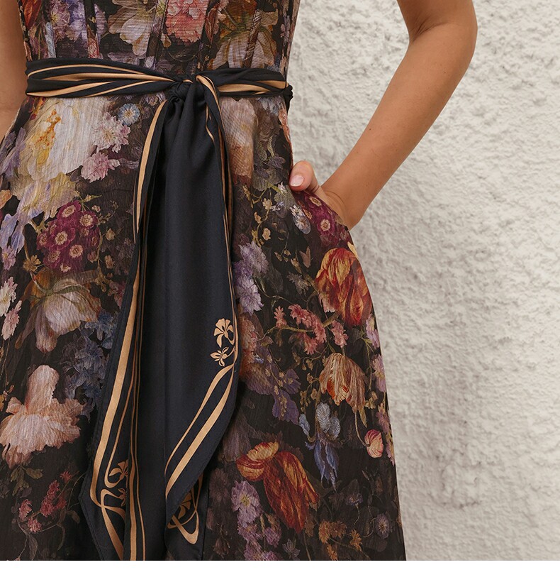 Z Home Australia High end Customized 26 Spring/Summer Ready to Wear New Printed Waist Belt Design Picnic Style Strap Dress Z Home Australia High end Customized 26 Spring/Summer Ready to Wear New Printed Waist Belt Design Picnic Style Strap Dress