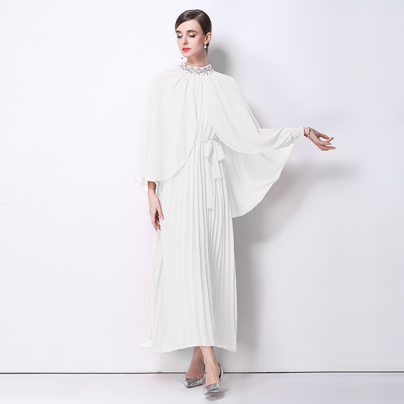 Xianqi Piaopiao temperament cloak dress heavy industry handmade nail bead dress long skirt Xianqi Piaopiao temperament cloak dress heavy industry handmade nail bead dress long skirt