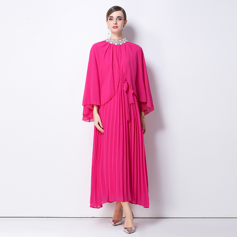 Xianqi Piaopiao temperament cloak dress heavy industry handmade nail bead dress long skirt Xianqi Piaopiao temperament cloak dress heavy industry handmade nail bead dress long skirt