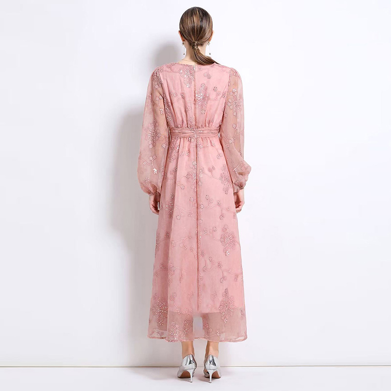 2025 French romantic sequin embroidered dress with a grand display and printed light luxury skirt 2025 French romantic sequin embroidered dress with a grand display and printed light luxury skirt