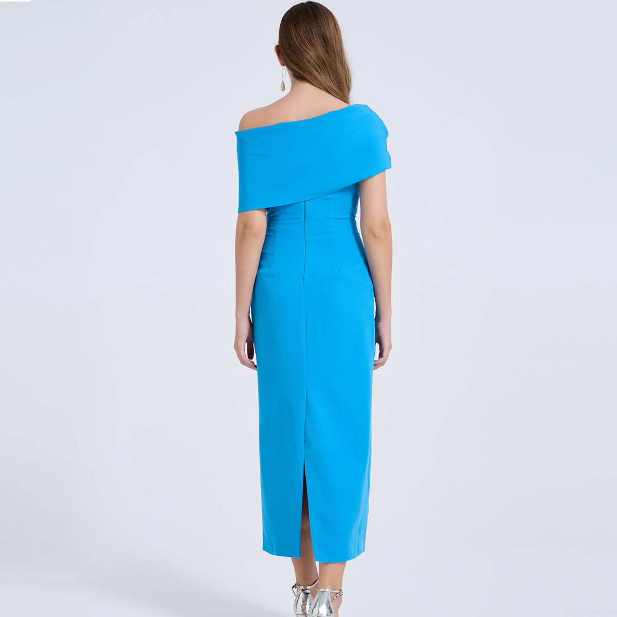 Real shot sexy off shoulder asymmetrical design three-dimensional flower slim fit hip hugging dress evening dress Real shot sexy off shoulder asymmetrical design three-dimensional flower slim fit hip hugging dress evening dress