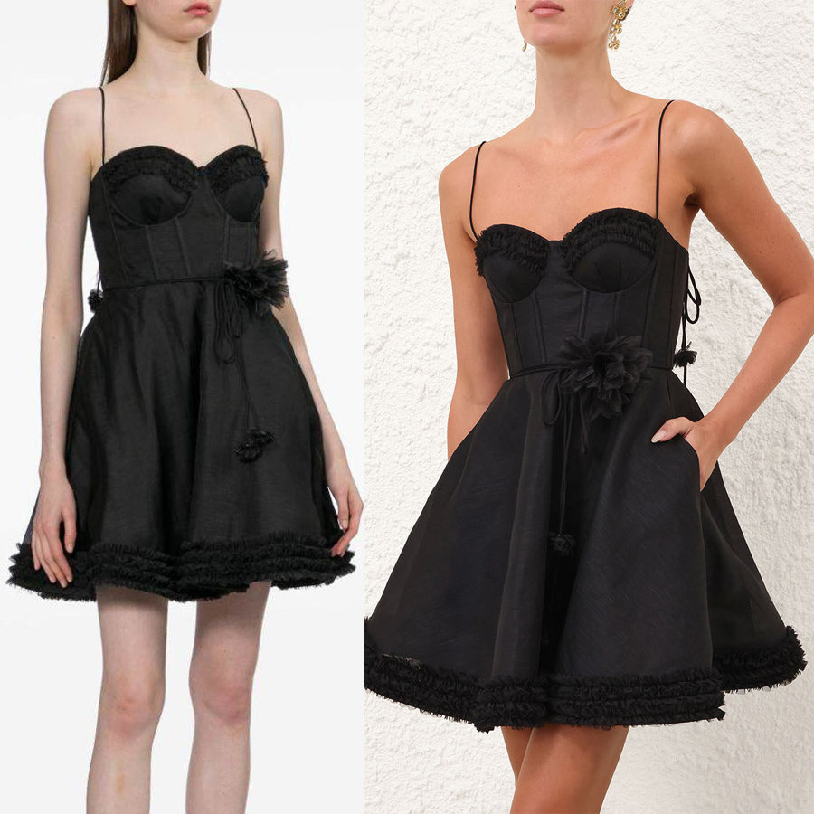 Australian Z Home Light Luxury Dress, Little Black Dress, Princess Dress, Gold Style LUNA 3D Mushroom Edge Short Skirt Australian Z Home Light Luxury Dress, Little Black Dress, Princess Dress, Gold Style LUNA 3D Mushroom Edge Short Skirt