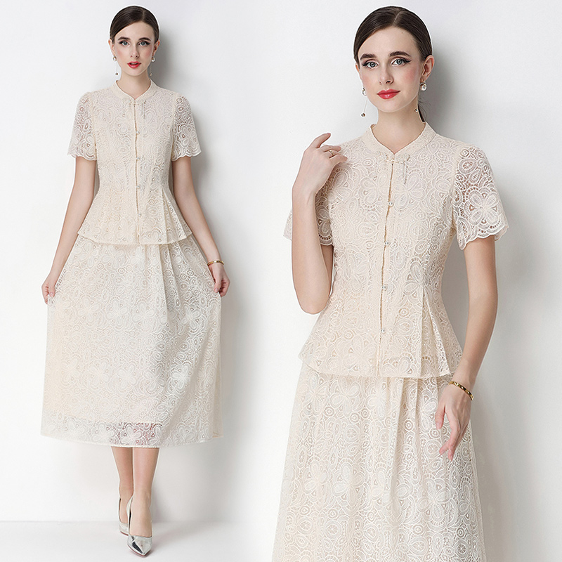 2026 New Chinese Embroidery Lace Set Skirt