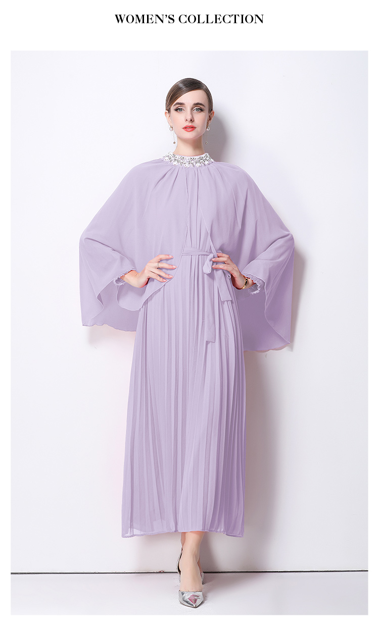 Xianqi Piaopiao temperament cloak dress heavy industry handmade nail bead dress long skirt Xianqi Piaopiao temperament cloak dress heavy industry handmade nail bead dress long skirt