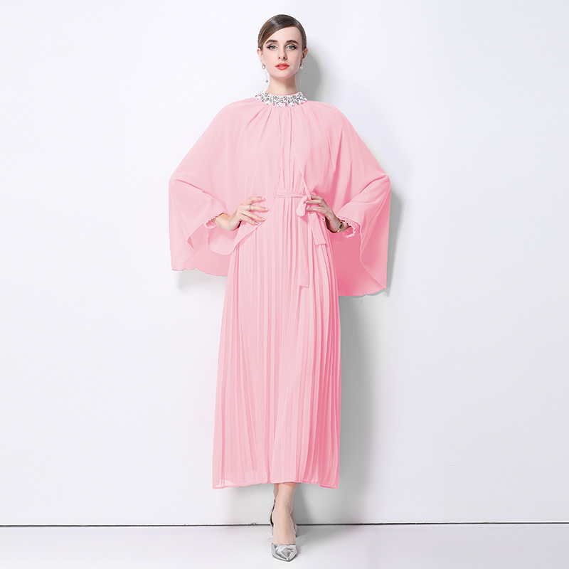 Xianqi Piaopiao temperament cloak dress heavy industry handmade nail bead dress long skirt Xianqi Piaopiao temperament cloak dress heavy industry handmade nail bead dress long skirt