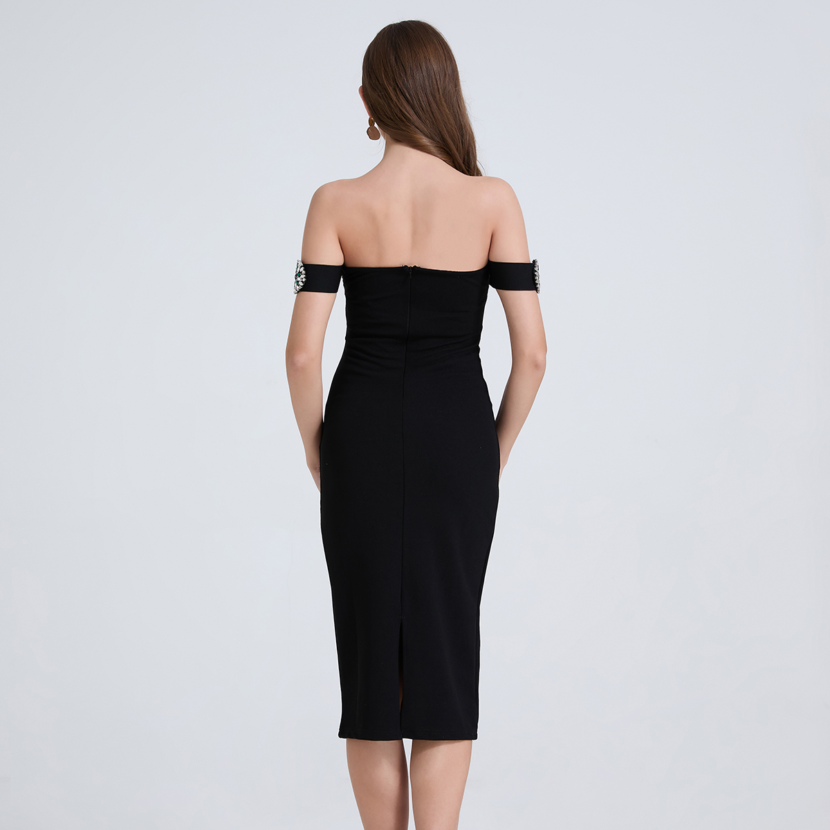 Realistic shooting of French heavy industry studded diamond gold style one shoulder diamond inlaid slimming and slimming slit dress dress Realistic shooting of French heavy industry studded diamond gold style one shoulder diamond inlaid slimming and slimming slit dress dress