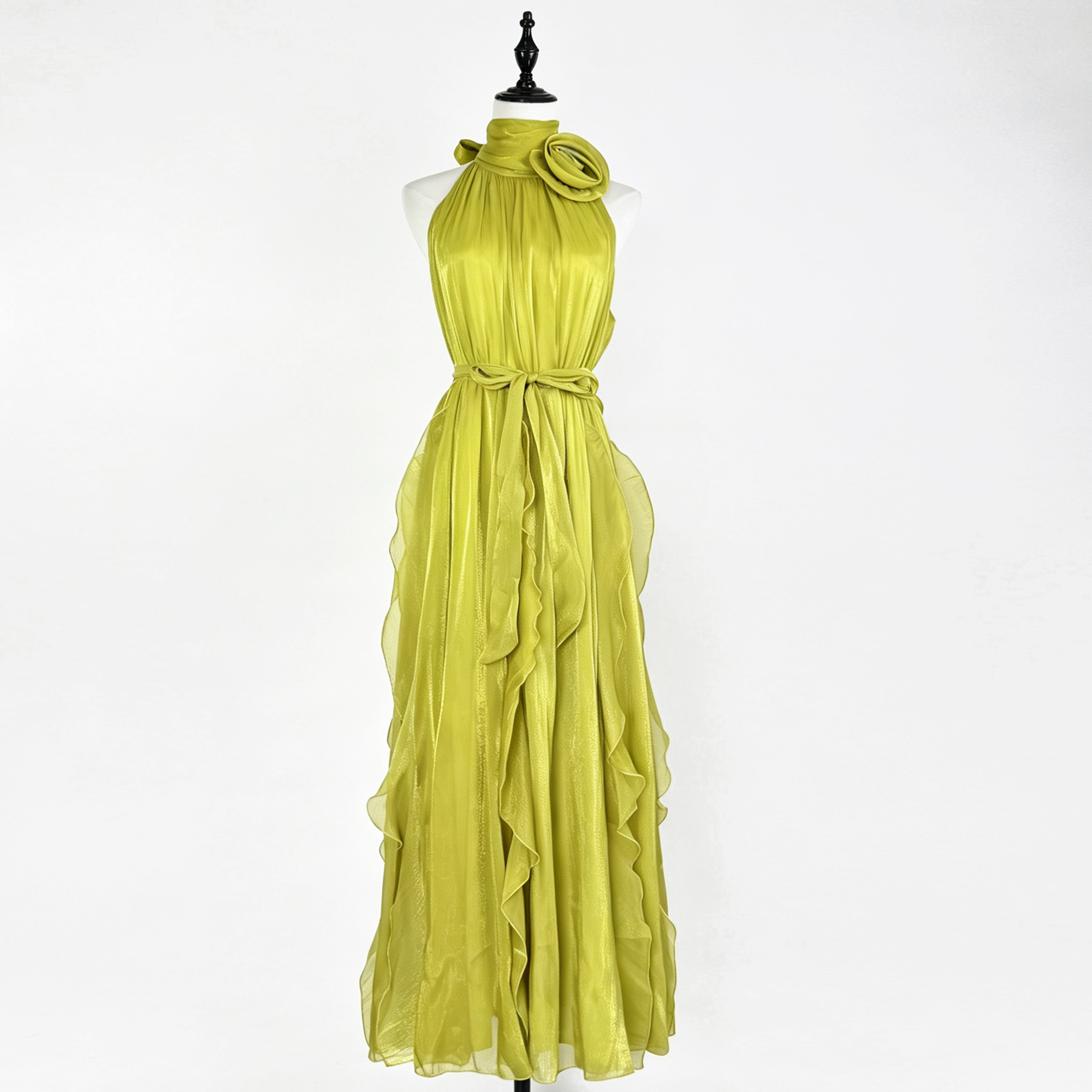 European and American summer new waist cinching layered ruffle edge socialite temperament retro off shoulder long dress formal dress European and American summer new waist cinching layered ruffle edge socialite temperament retro off shoulder long dress formal dress