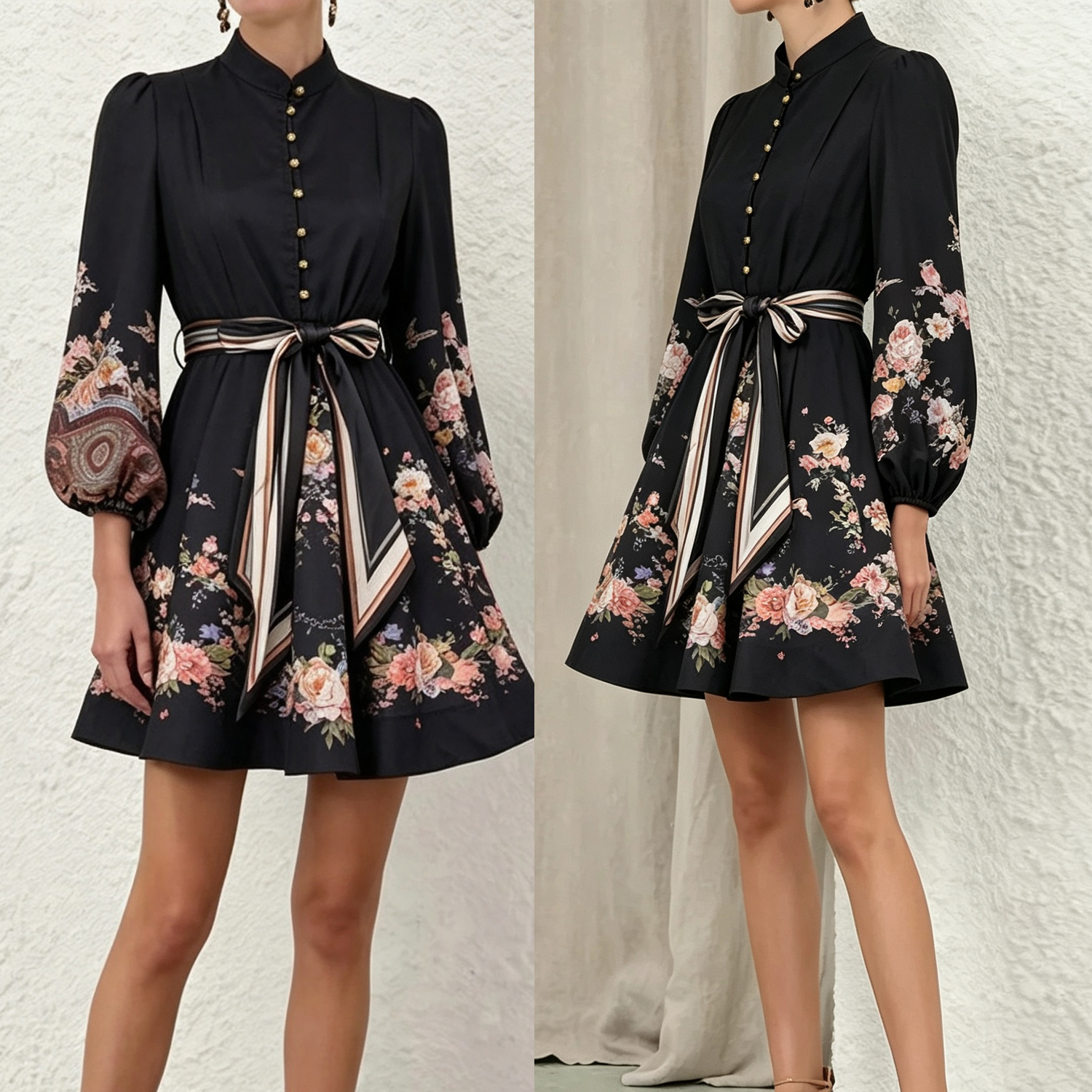 Elegant Australian 2026 Autumn ready to wear new VALIANT linen button decoration detail short dress