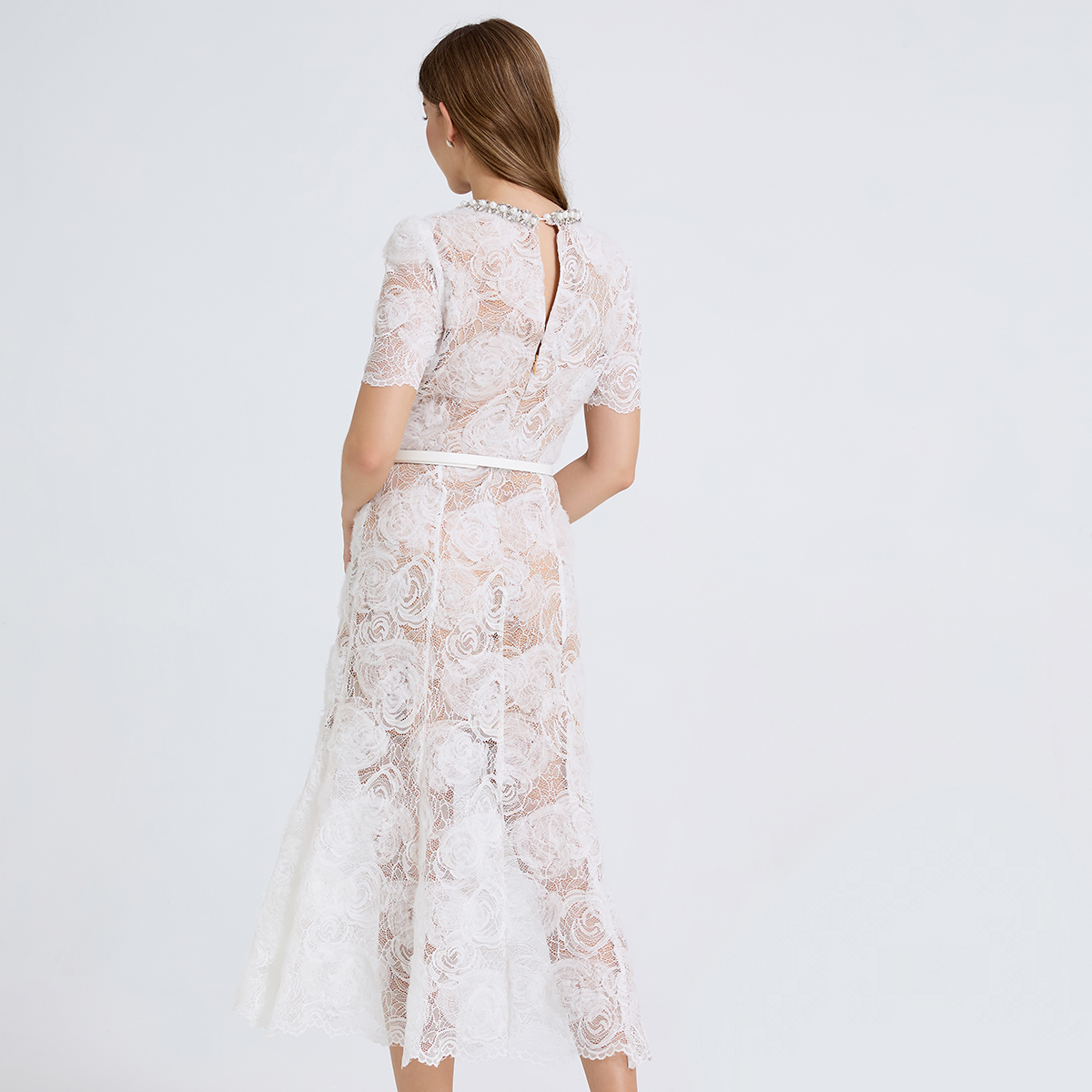 High version heavy-duty three-dimensional chiffon plate flower nail bead diamond decoration slim fit fish tail dress evening dress High version heavy-duty three-dimensional chiffon plate flower nail bead diamond decoration slim fit fish tail dress evening dress