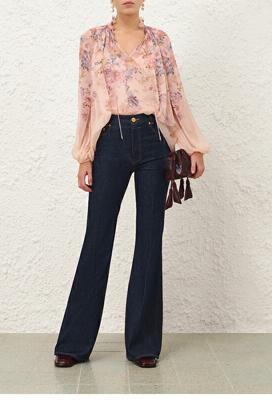 Australian light luxury 2026 autumn ready to wear new VALIANT peach pink printed pleated shirt+detail shorts Australian light luxury 2026 autumn ready to wear new VALIANT peach pink printed pleated shirt+detail shorts