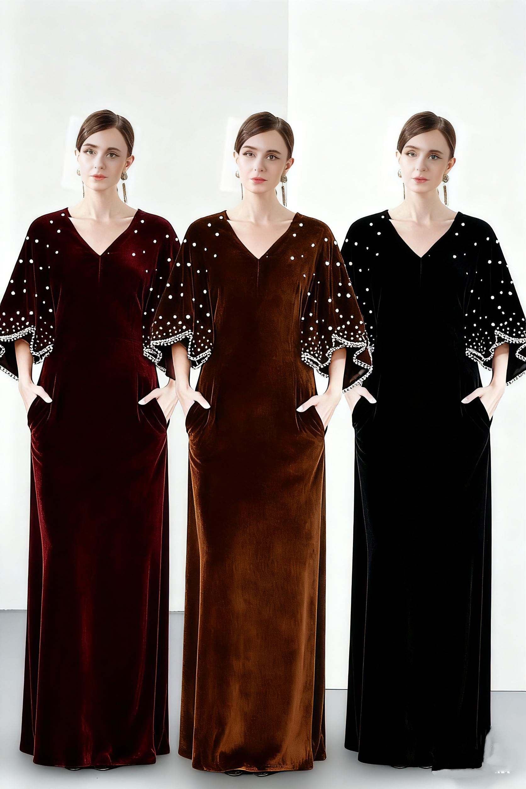 Heavy industry beaded velvet dress