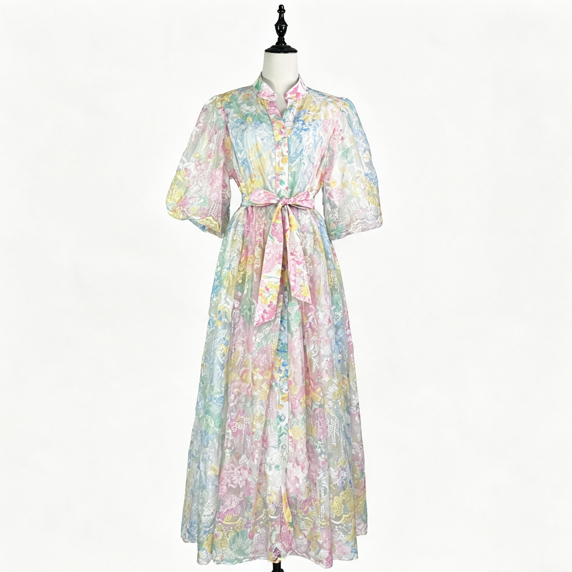 French retro palace style, high-end feel, heavy lace embroidery, waist cinching and slimming lace up dress, large swing long skirt French retro palace style, high-end feel, heavy lace embroidery, waist cinching and slimming lace up dress, large swing long skirt