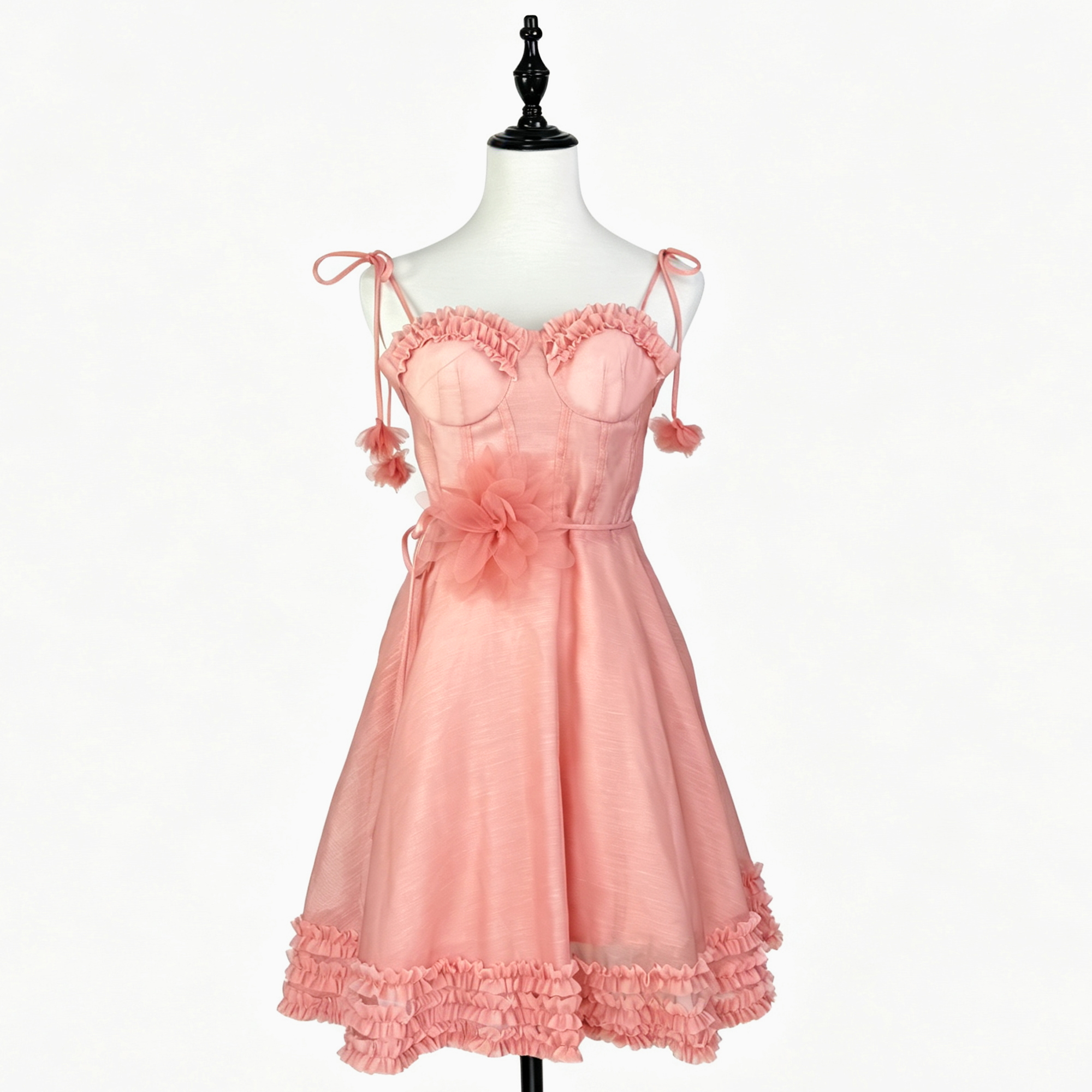 Australian vacation style strapless, waist cinching, large camisole, short skirt, elegant socialite dress, mushroom edge puffy dress Australian vacation style strapless, waist cinching, large camisole, short skirt, elegant socialite dress, mushroom edge puffy dress