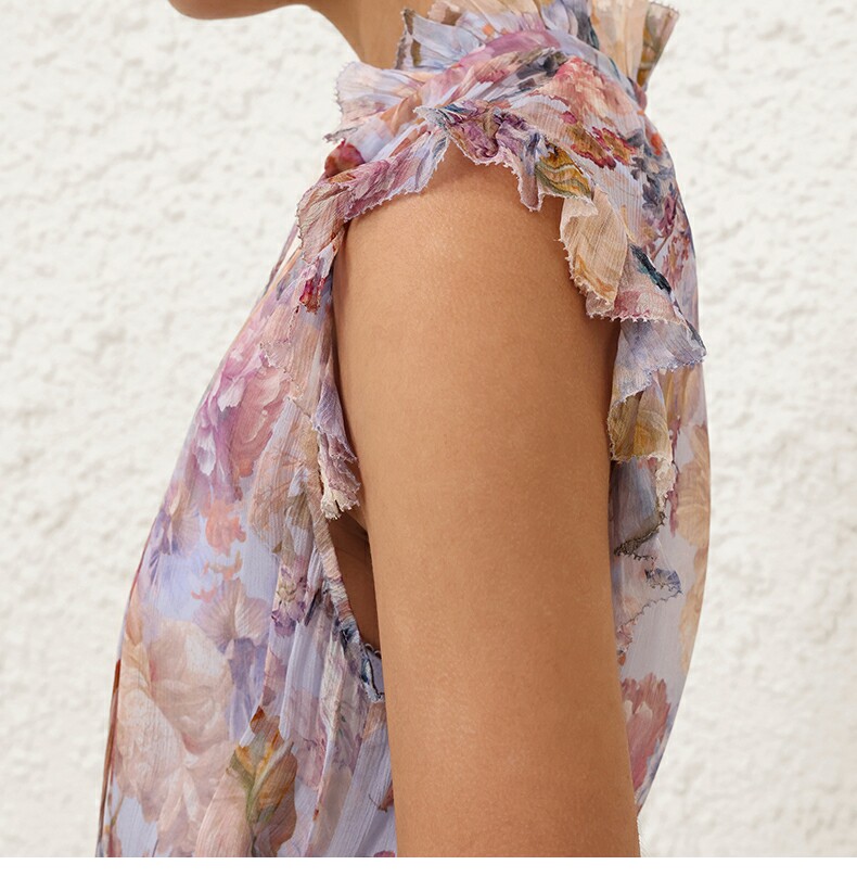 Australia 2026 autumn ready to wear new VALIANT blue floral pattern flowing style dress mid length skirt Australia 2026 autumn ready to wear new VALIANT blue floral pattern flowing style dress mid length skirt
