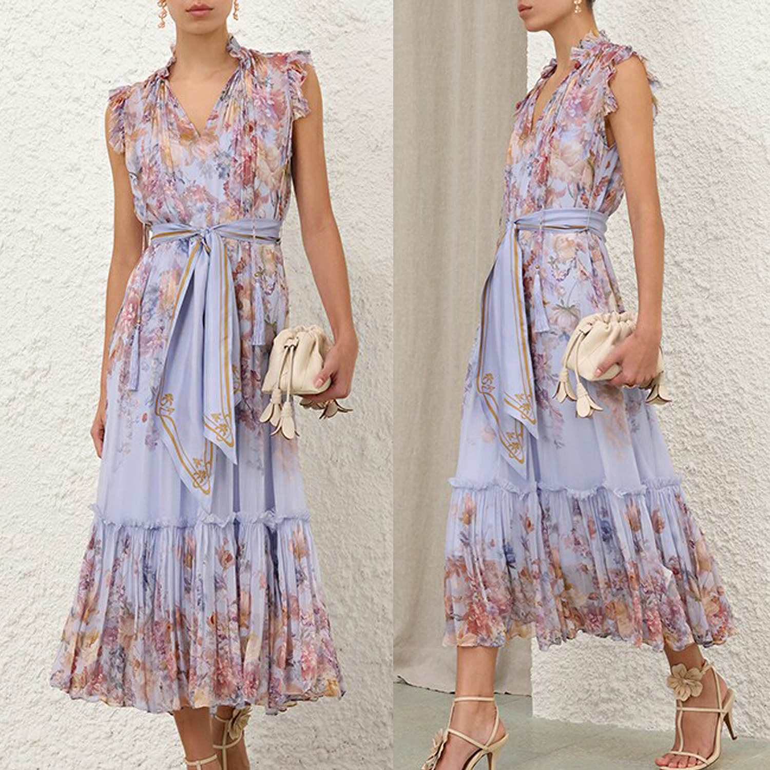 Australia 2026 autumn ready to wear new VALIANT blue floral pattern flowing style dress mid length skirt