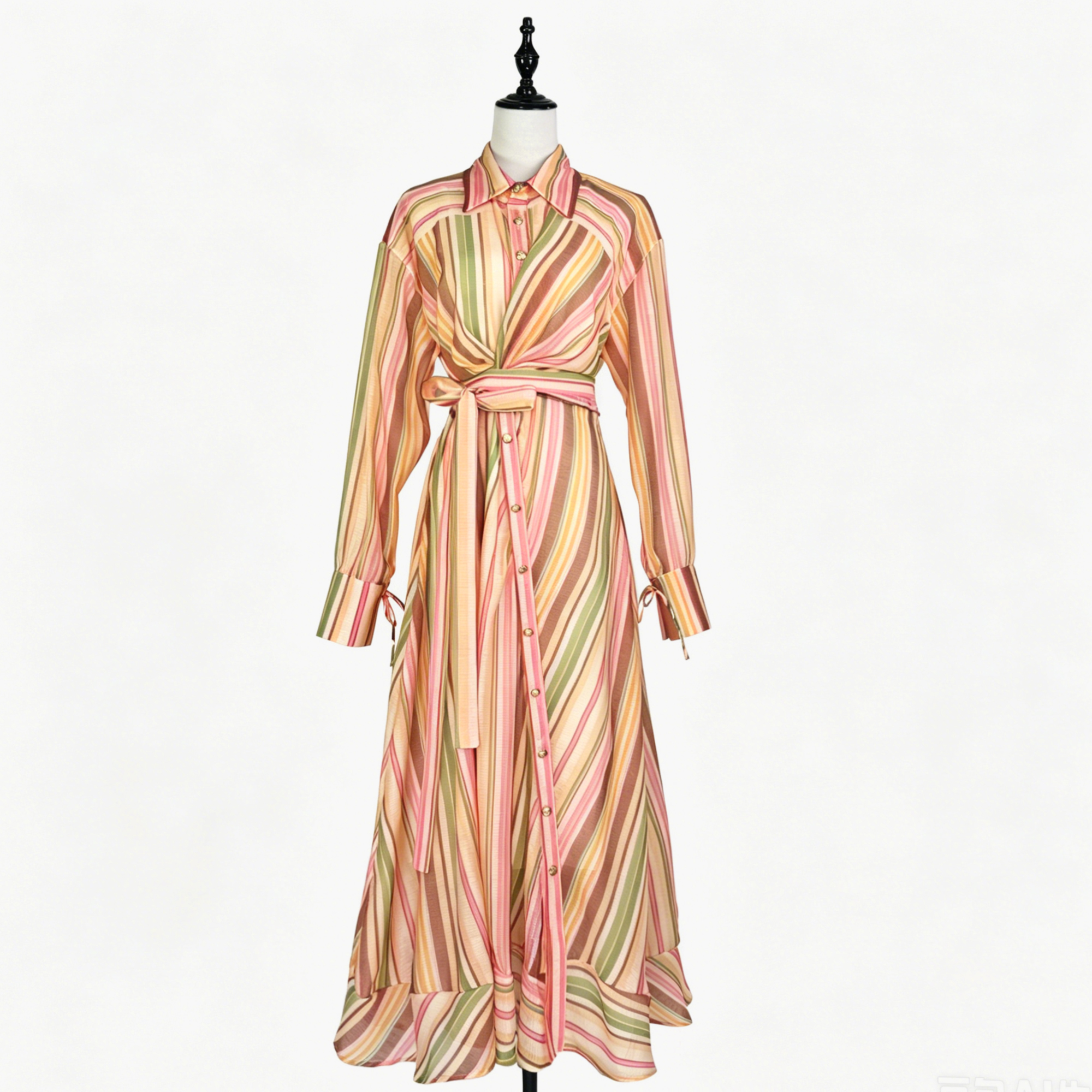 Australian vacation French court style new color block splicing lantern sleeve shirt skirt cinched waist dress long skirt Australian vacation French court style new color block splicing lantern sleeve shirt skirt cinched waist dress long skirt