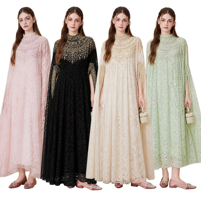 Heavy Industry Handmade Bead Embroidered Lace Dress