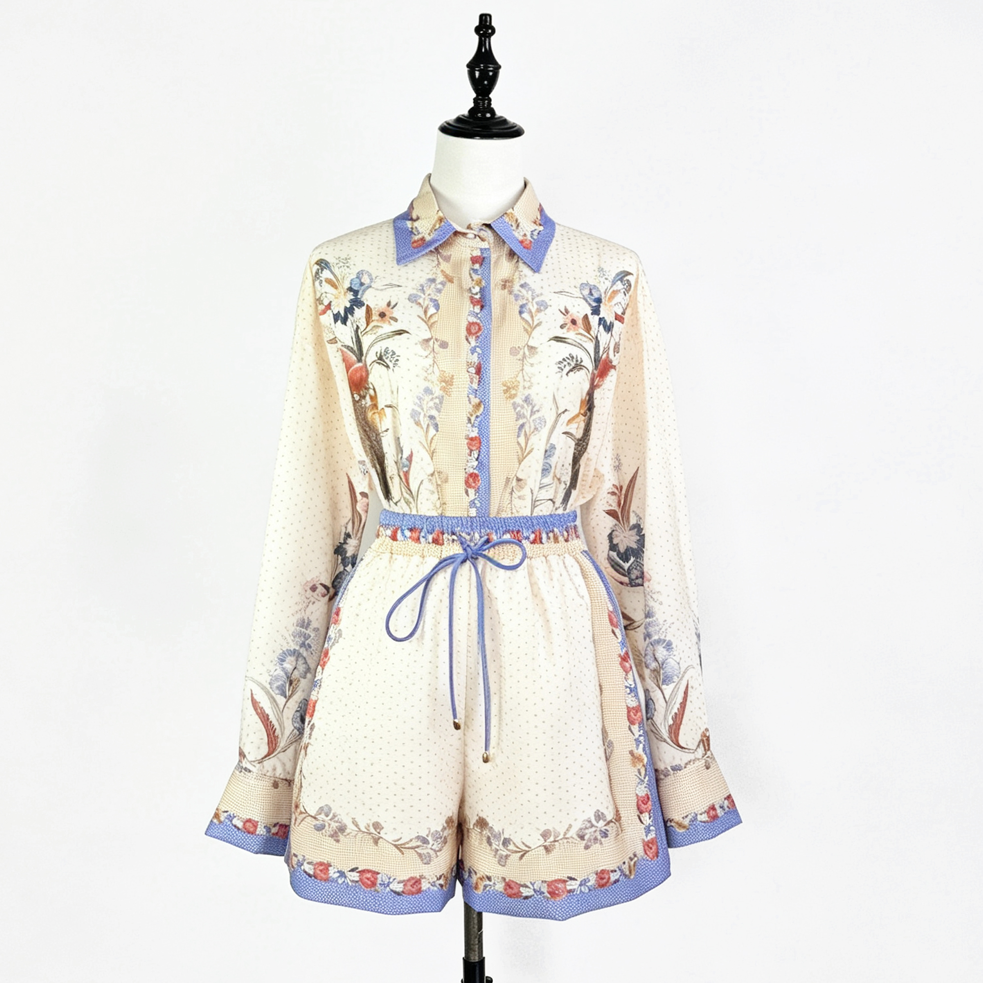 Australian Spring/Summer New Vacation Style Indra Printed Shirt Top+Casual Shorts Fashion Two Piece Set Australian Spring/Summer New Vacation Style Indra Printed Shirt Top+Casual Shorts Fashion Two Piece Set