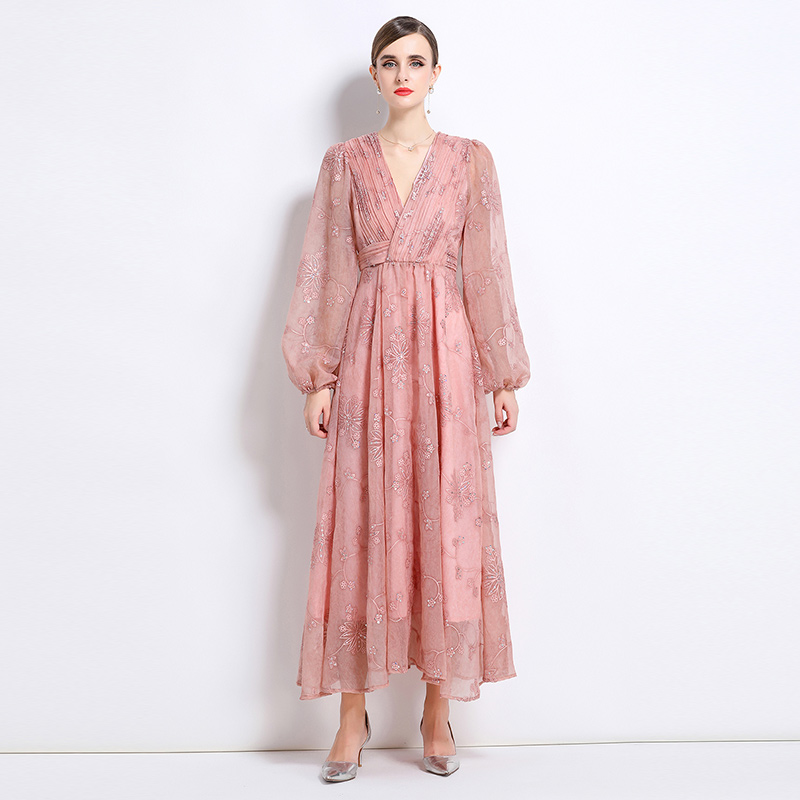 2025 French romantic sequin embroidered dress with a grand display and printed light luxury skirt 2025 French romantic sequin embroidered dress with a grand display and printed light luxury skirt