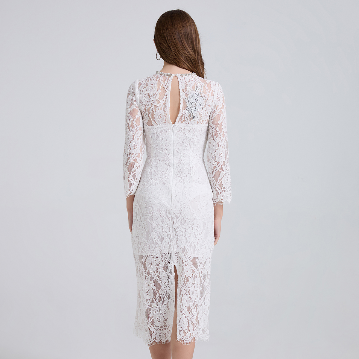 Real shooting of spring and summer new elastic lace diamond embellishment three-dimensional chest pad fishbone dress high waist slim fit hip hugging skirt Real shooting of spring and summer new elastic lace diamond embellishment three-dimensional chest pad fishbone dress high waist slim fit hip hugging skirt