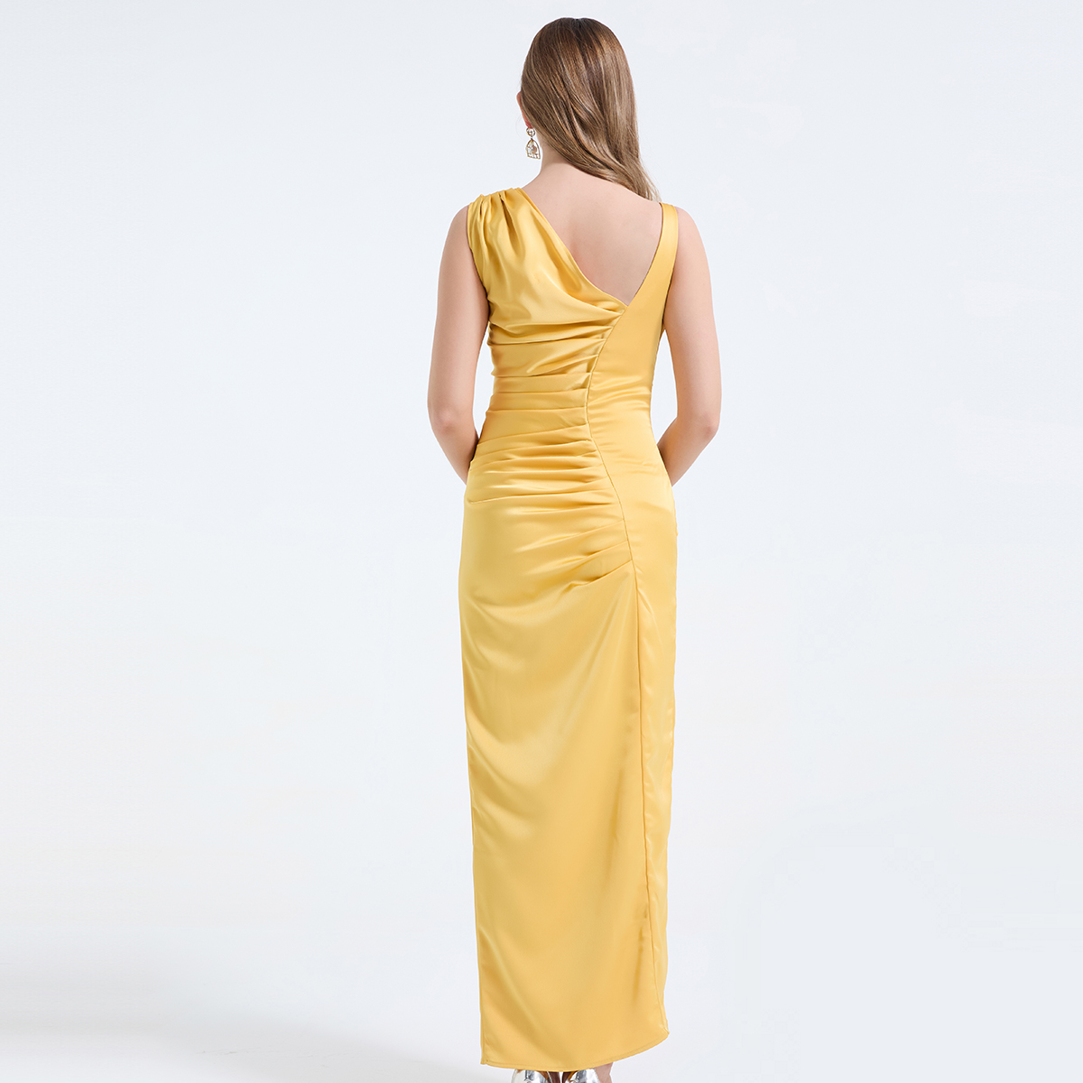 Real time shooting of new spring and summer products, vinegar satin asymmetric design cutting, hip hugging one-piece skirt, three-dimensional pleated skirt Real time shooting of new spring and summer products, vinegar satin asymmetric design cutting, hip hugging one-piece skirt, three-dimensional pleated skirt