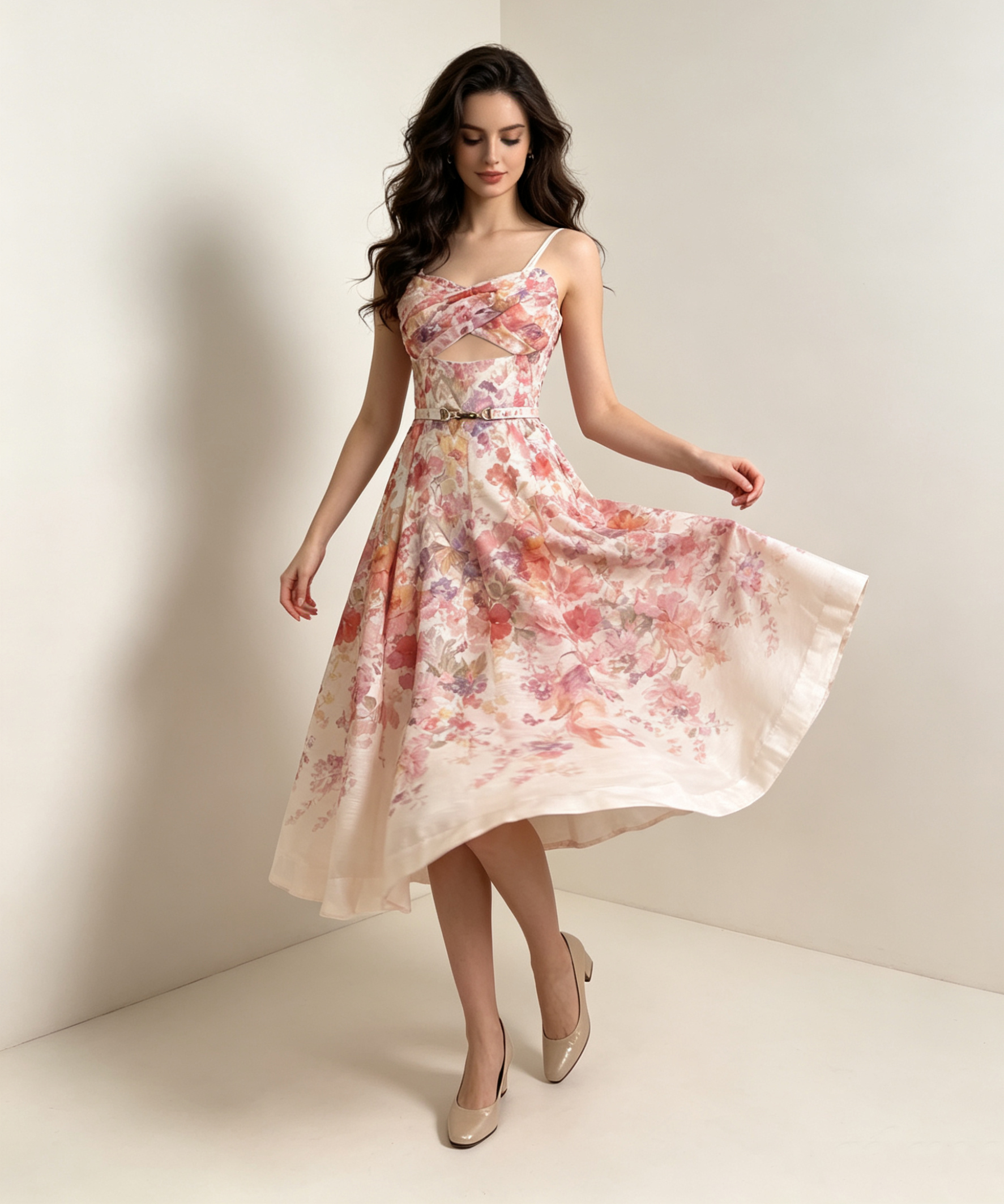 Z Home Australia 2026 Vacation Style New Retro Printed LUNA Twisted Design Medium length Strap Dress Z Home Australia 2026 Vacation Style New Retro Printed LUNA Twisted Design Medium length Strap Dress