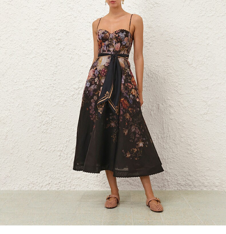 Z Home Australia High end Customized 26 Spring/Summer Ready to Wear New Printed Waist Belt Design Picnic Style Strap Dress Z Home Australia High end Customized 26 Spring/Summer Ready to Wear New Printed Waist Belt Design Picnic Style Strap Dress