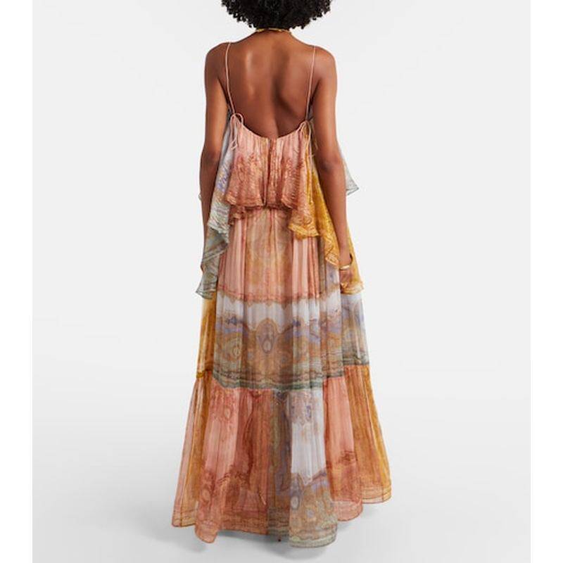 Australian Light Luxury Custom 2026 New Vacation Wind Lotus Leaf Edge Printed Long Loose Strap Fairy Dress Australian Light Luxury Custom 2026 New Vacation Wind Lotus Leaf Edge Printed Long Loose Strap Fairy Dress
