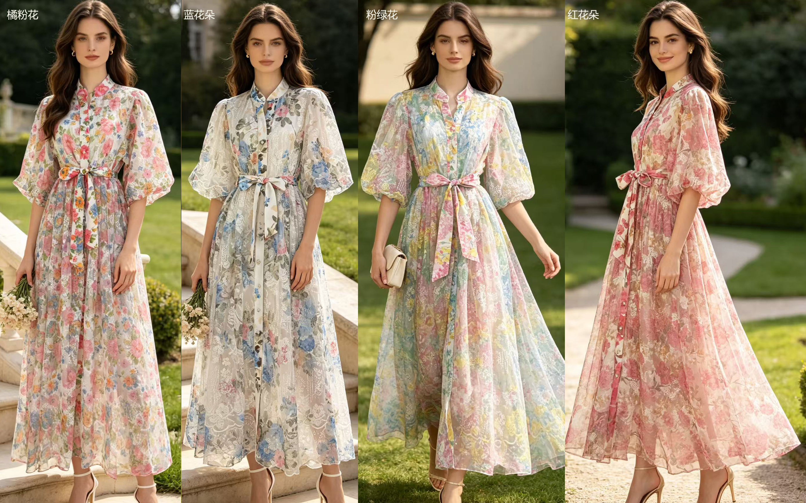 French retro palace style, high-end feel, heavy lace embroidery, waist cinching and slimming lace up dress, large swing long skirt French retro palace style, high-end feel, heavy lace embroidery, waist cinching and slimming lace up dress, large swing long skirt