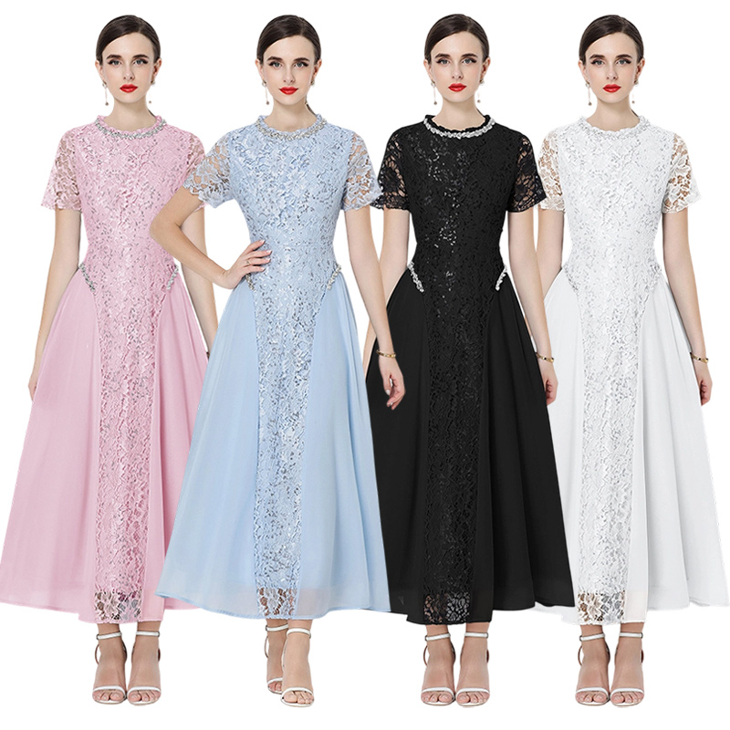 2026 French lace dress for women, light luxury, niche socialite banquet dress