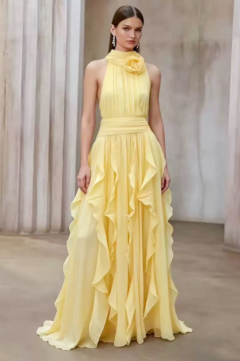 European and American summer new sexy off shoulder sleeveless slim fit dress with ruffled edges, big swing dress, formal dress, long skirt for women European and American summer new sexy off shoulder sleeveless slim fit dress with ruffled edges, big swing dress, formal dress, long skirt for women