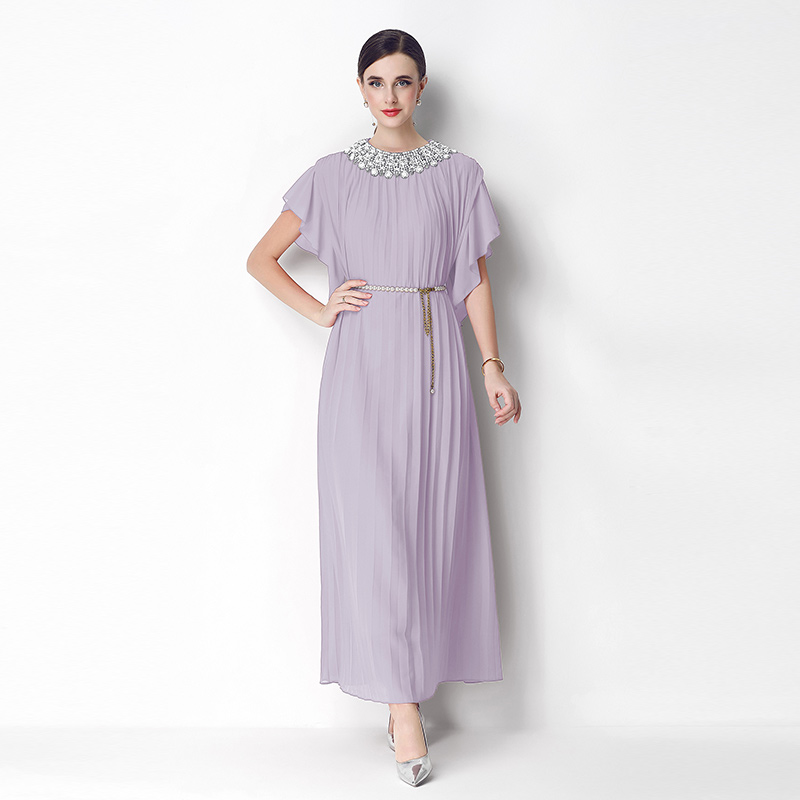 Heavy industry nail bead temperament dress with flying sleeves, fairy girl dress