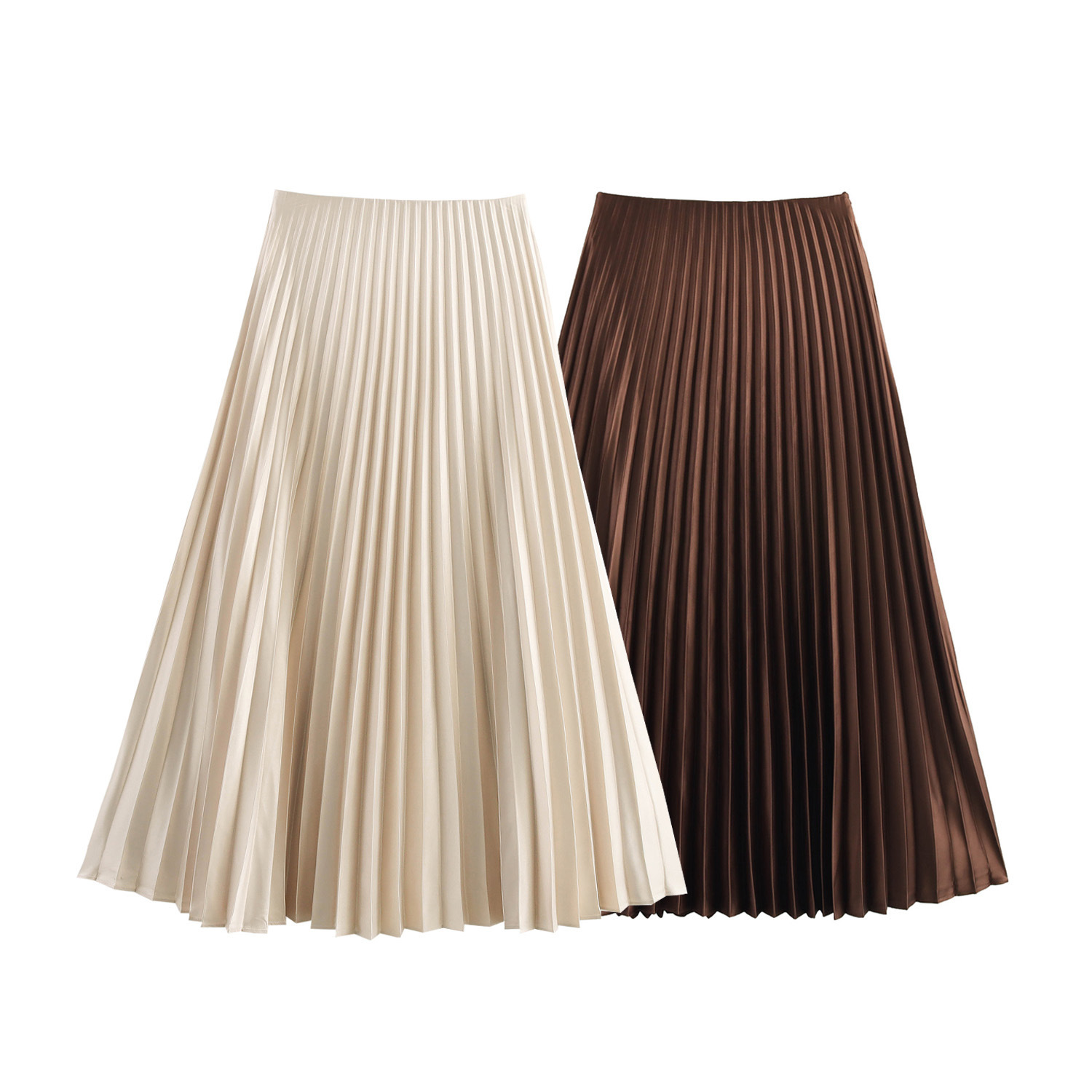 Foreign trade order! Fashionable new pleated skirt, mid length skirt, spring and autumn women's hanging A-line skirt 3067401