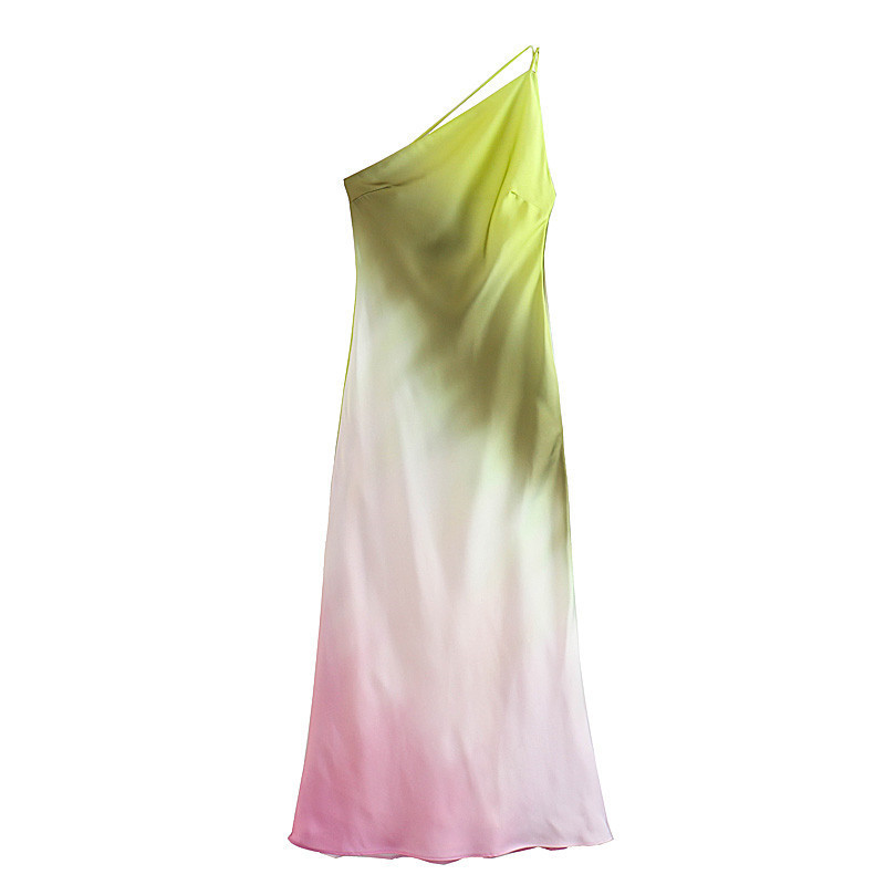 Foreign trade order! European and American summer new sexy sloping shoulder collar sleeveless slim fit camisole dress for women