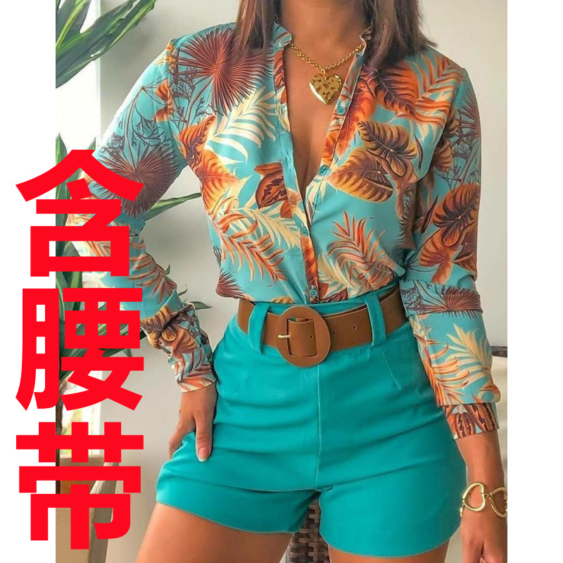 European and American foreign trade women's clothing set 2026 cross-border new product light mature digital printing stand up collar long sleeved shirt women's top European and American foreign trade women's clothing set 2026 cross-border new product light mature digital printing stand up collar long sleeved shirt women's top